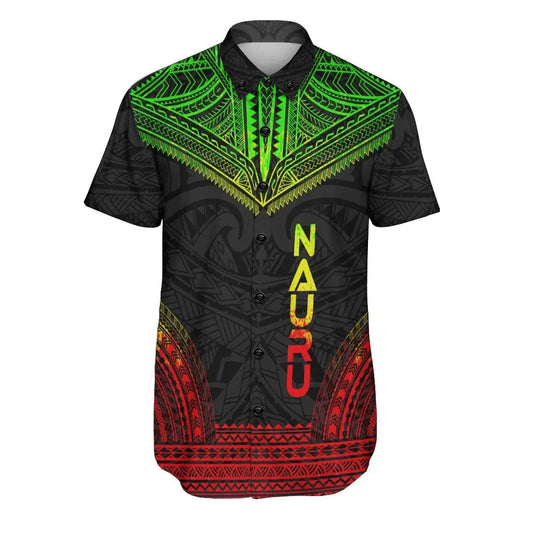 Nauru Polynesian Chief Short Sleeve Shirt - Reggae Version