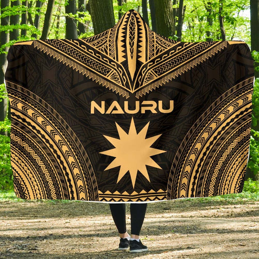 Nauru Polynesian Chief Hooded Blanket - Gold Version
