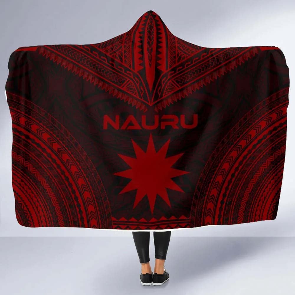 Nauru Polynesian Chief Hooded Blanket - Red Version