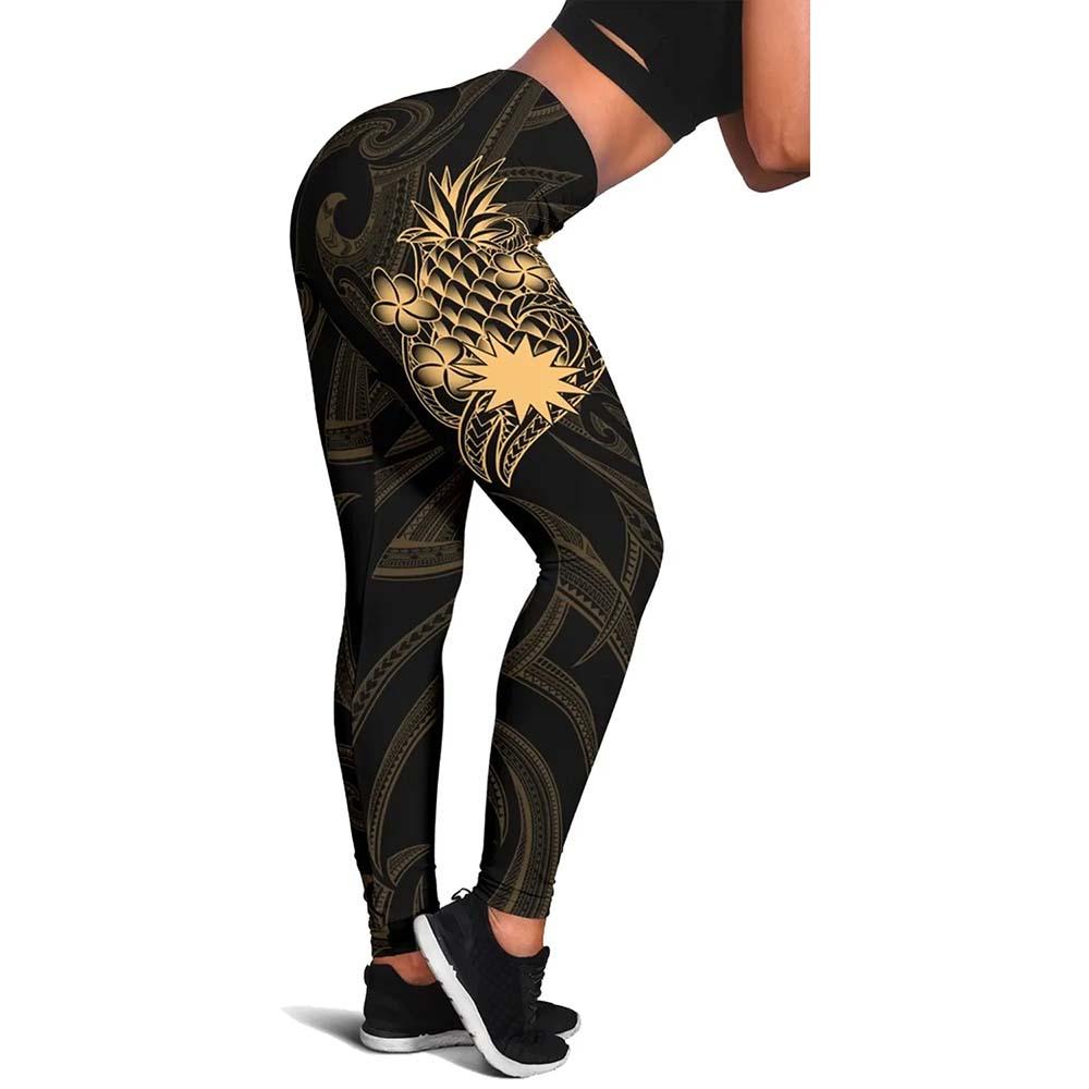 Nauru Polynesian Legging - Gold Pineapple