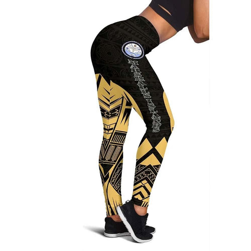 Nauru Polynesian Legging - Polynesian Tattoo Gold Version