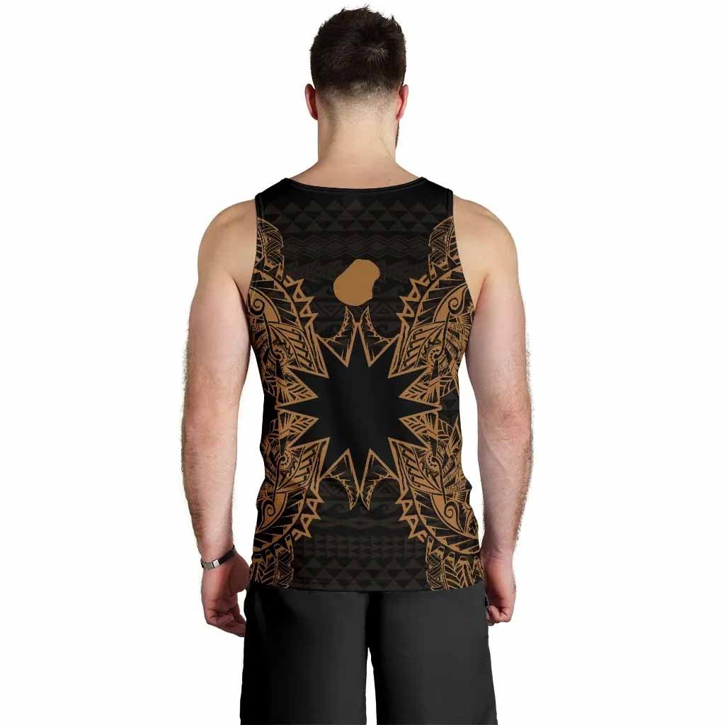 Nauru Polynesian Men Tank Top Map Gold