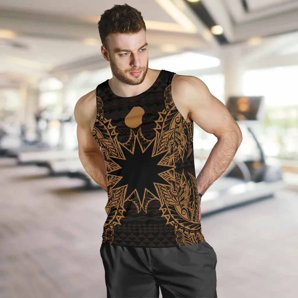 Nauru Polynesian Men Tank Top Map Gold