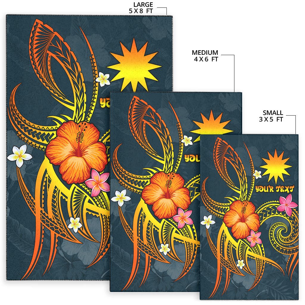 Nauru Polynesian Personalised Area Rug - Legend of Nauru (Blue)