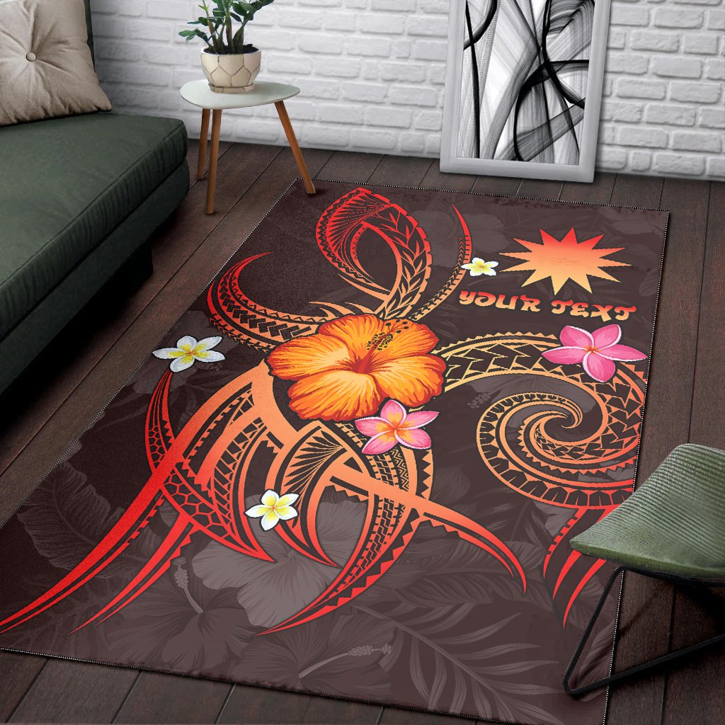 Nauru Polynesian Personalised Area Rug - Legend of Nauru (Red)