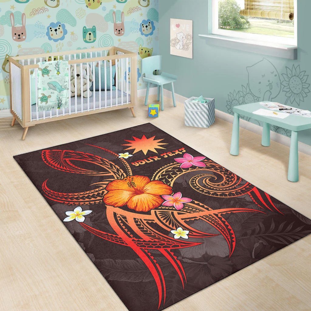 Nauru Polynesian Personalised Area Rug - Legend of Nauru (Red)