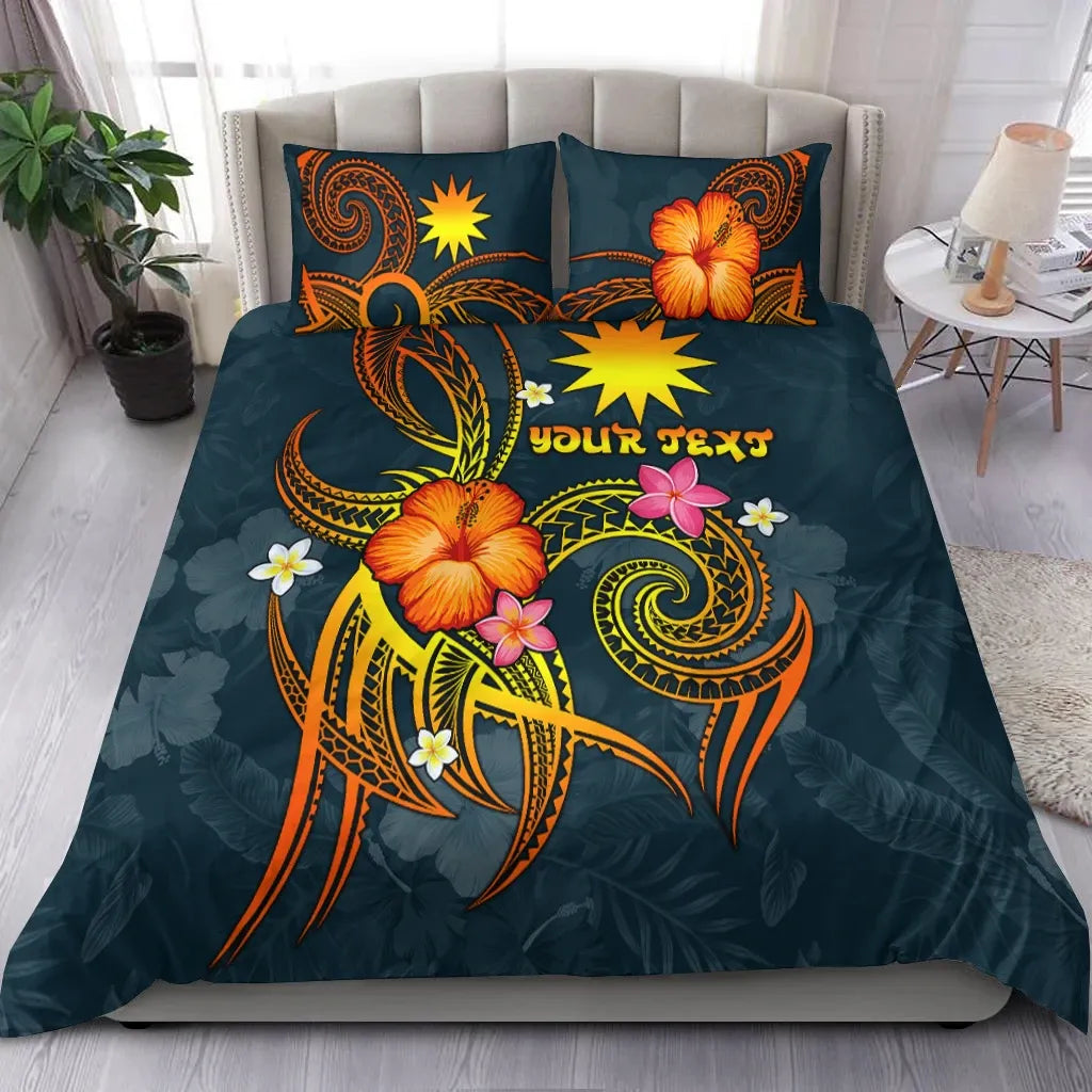 Nauru Polynesian Personalised Bedding Set - Legend Of Nauru (Blue)
