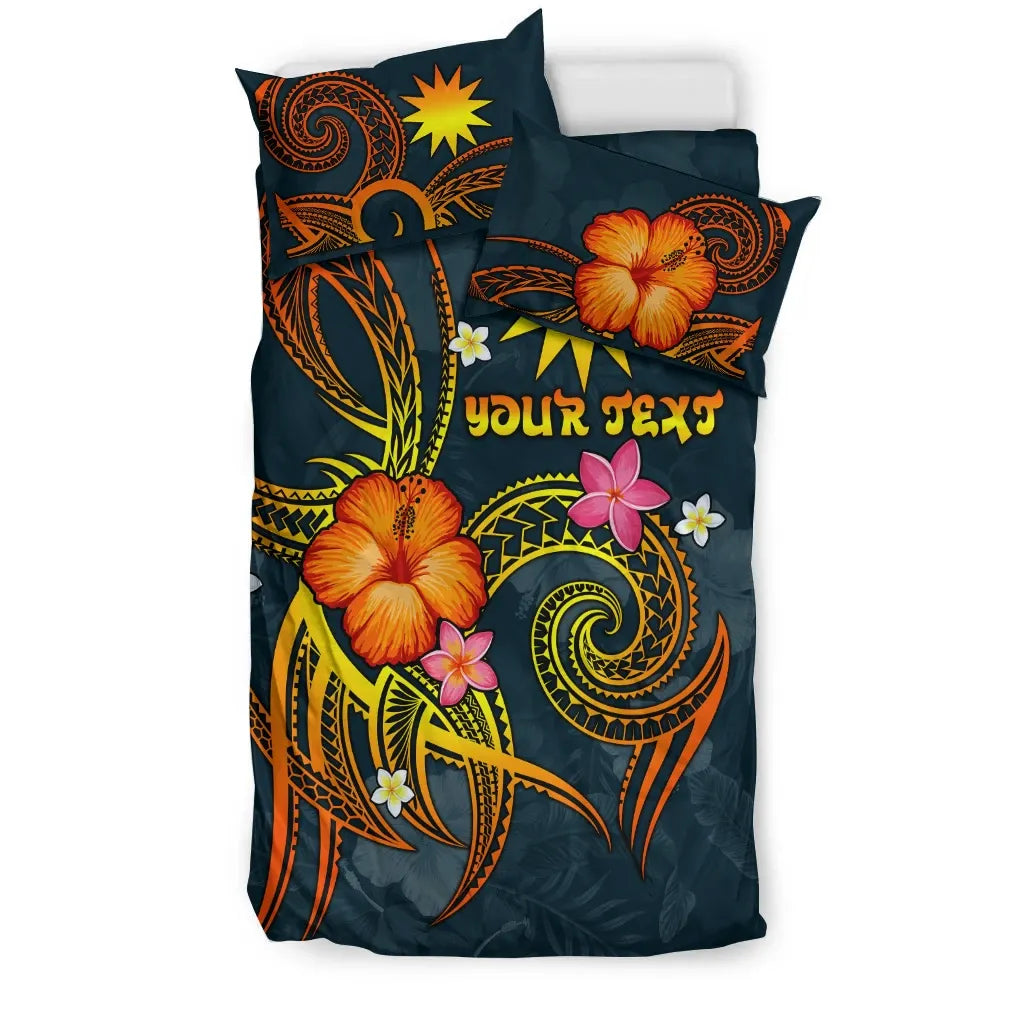 Nauru Polynesian Personalised Bedding Set - Legend Of Nauru (Blue)