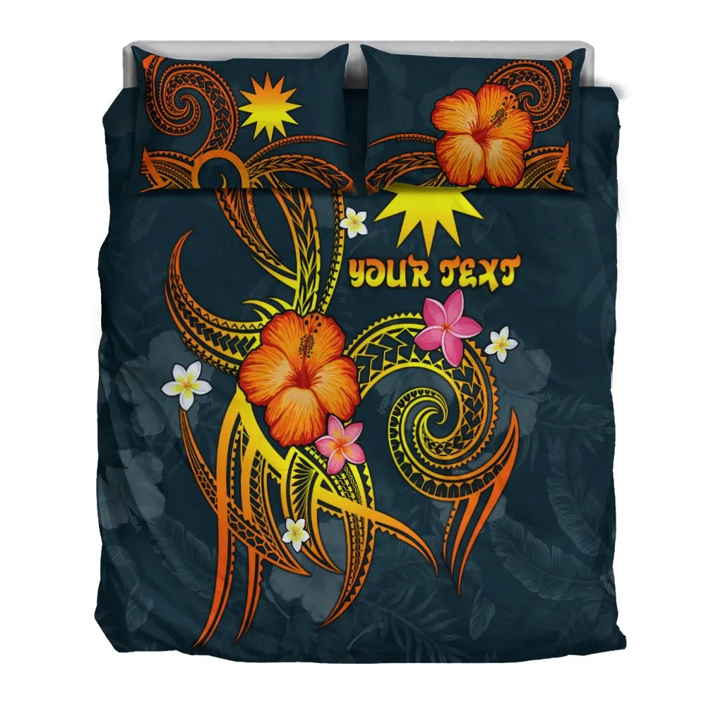 Nauru Polynesian Personalised Bedding Set - Legend Of Nauru (Blue)