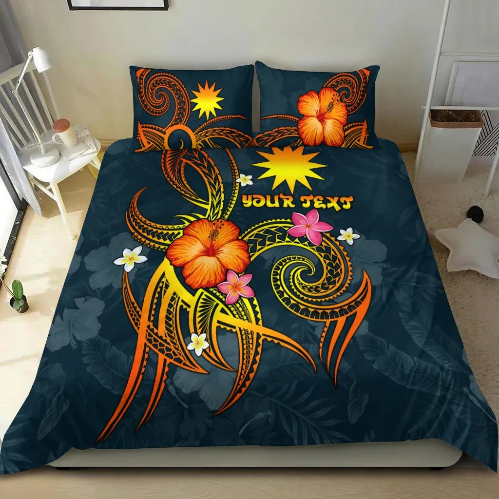 Nauru Polynesian Personalised Bedding Set - Legend Of Nauru (Blue)