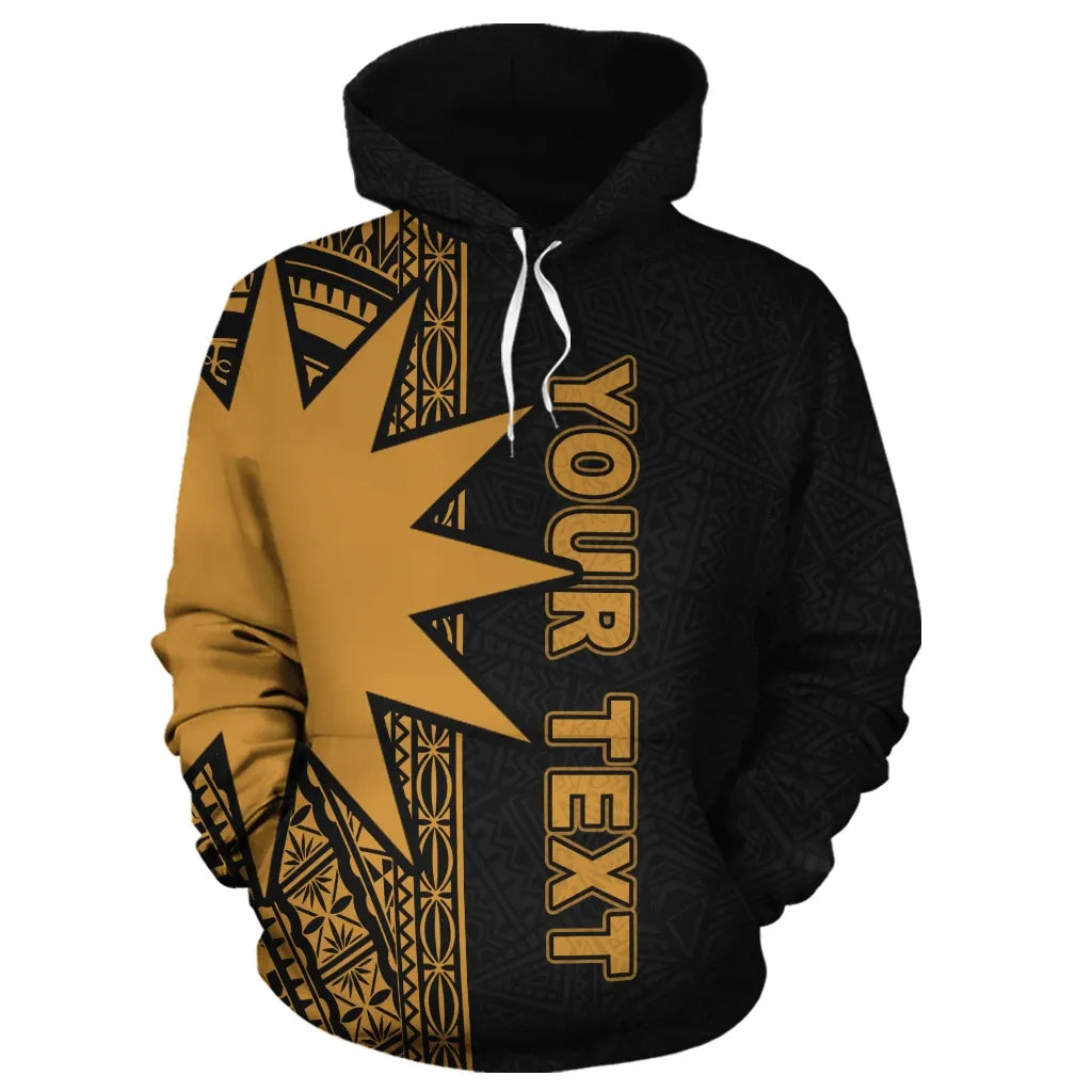 Nauru Polynesian Personalised Custom Hoodie - Gold Line