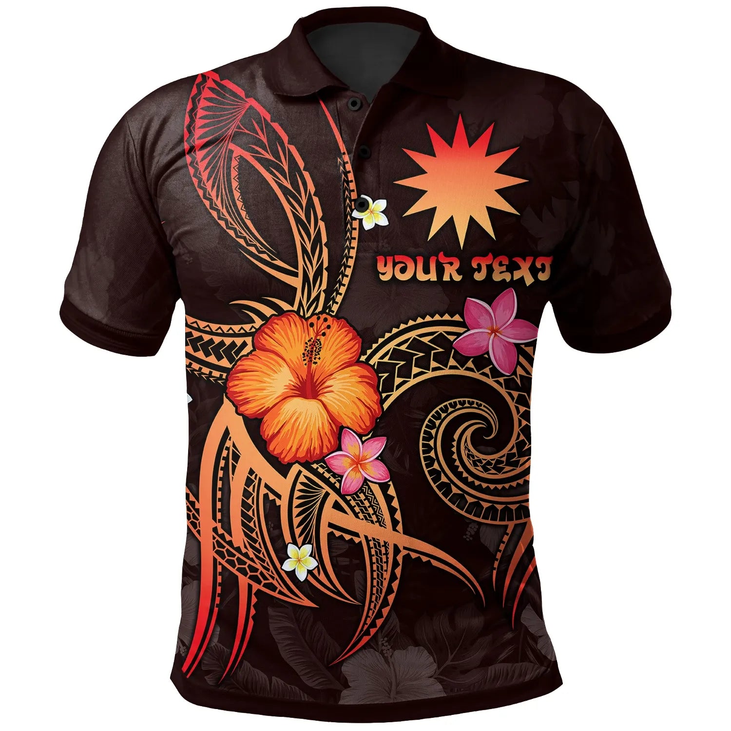 Nauru Polynesian Personalised Polo Shirt - Legend of Nauru (Red)