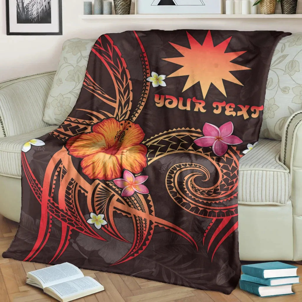 Nauru Polynesian Personalised Premium Blanket - Legend of Nauru (Red)
