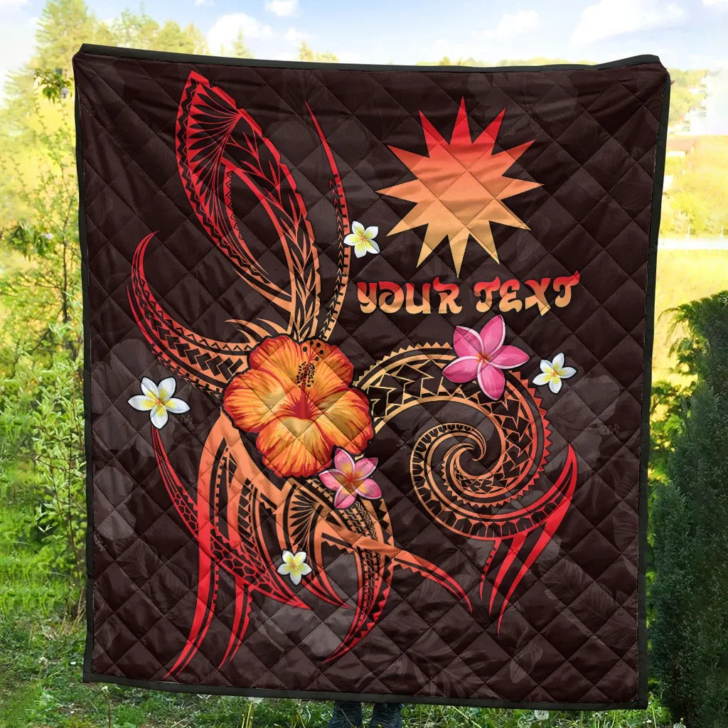 Nauru Polynesian Personalised Premium Quilt - Legend of Nauru (Red)