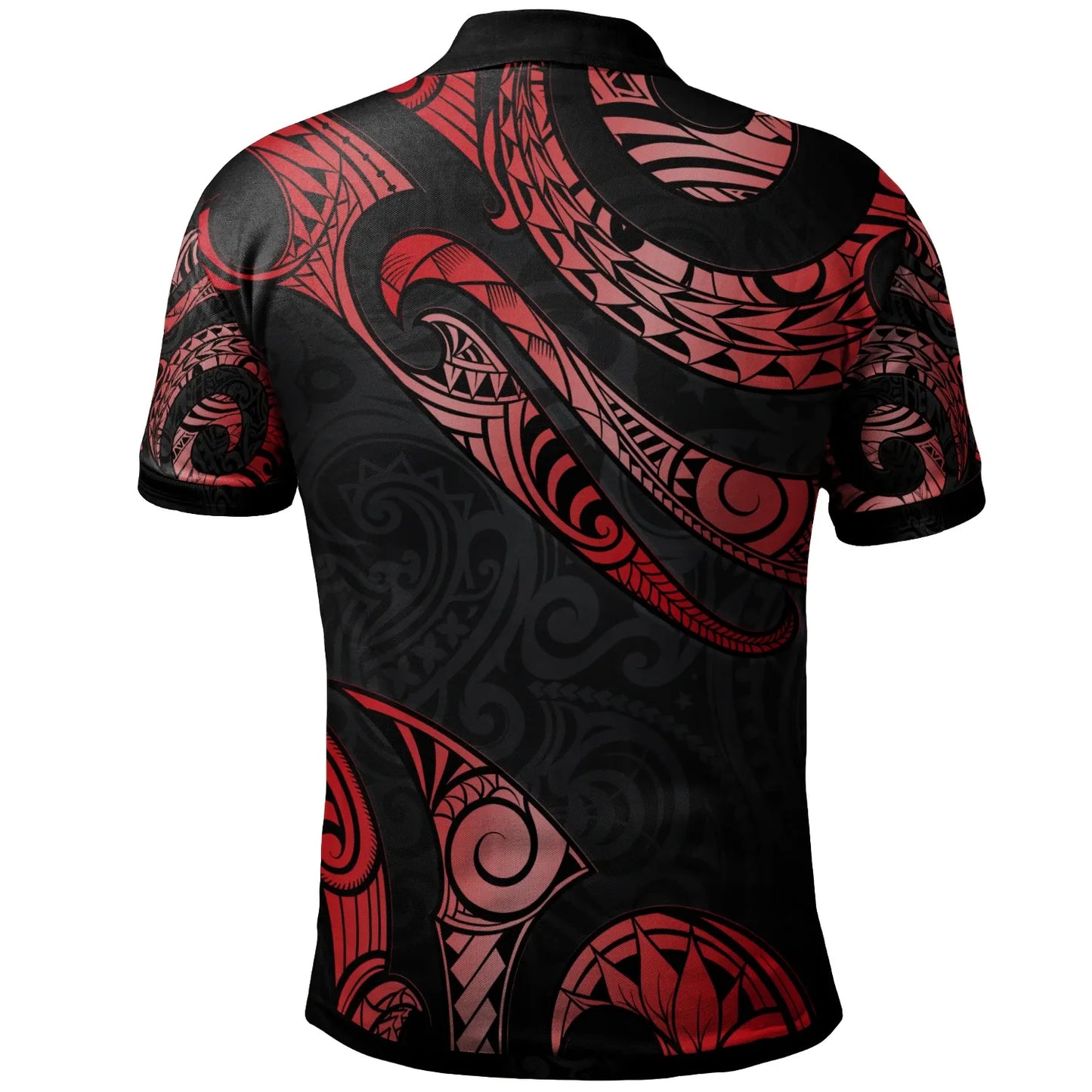 Nauru Polynesian Polo Shirt - Poly Tattoo Red Version