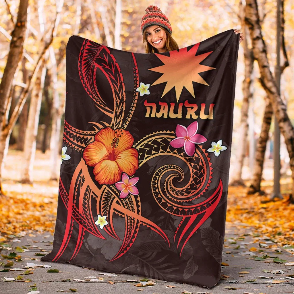 Nauru Polynesian Premium Blanket - Legend of Nauru (Red)