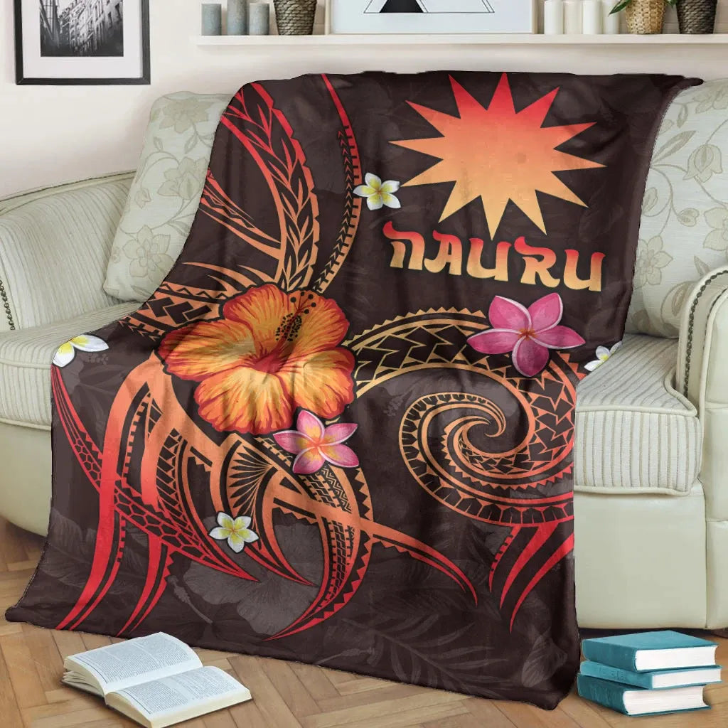 Nauru Polynesian Premium Blanket - Legend of Nauru (Red)