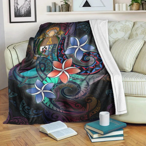 Nauru Premium Blanket - Plumeria Flowers Style