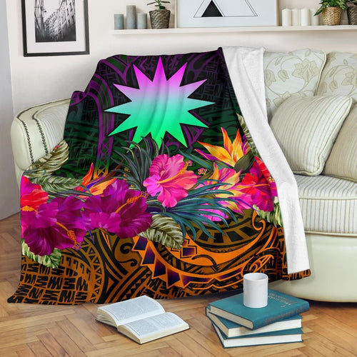 Nauru Premium Blanket - Summer Hibiscus