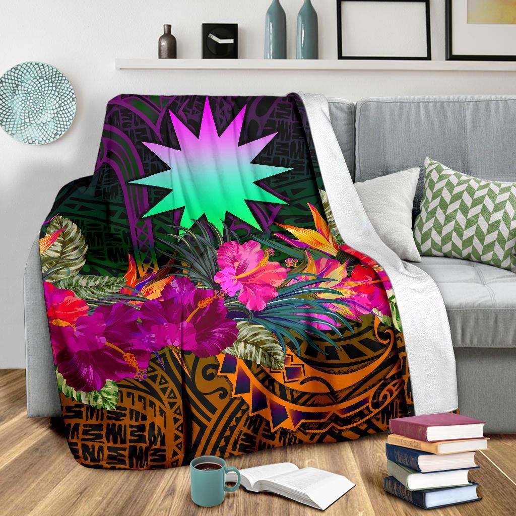 Nauru Premium Blanket - Summer Hibiscus