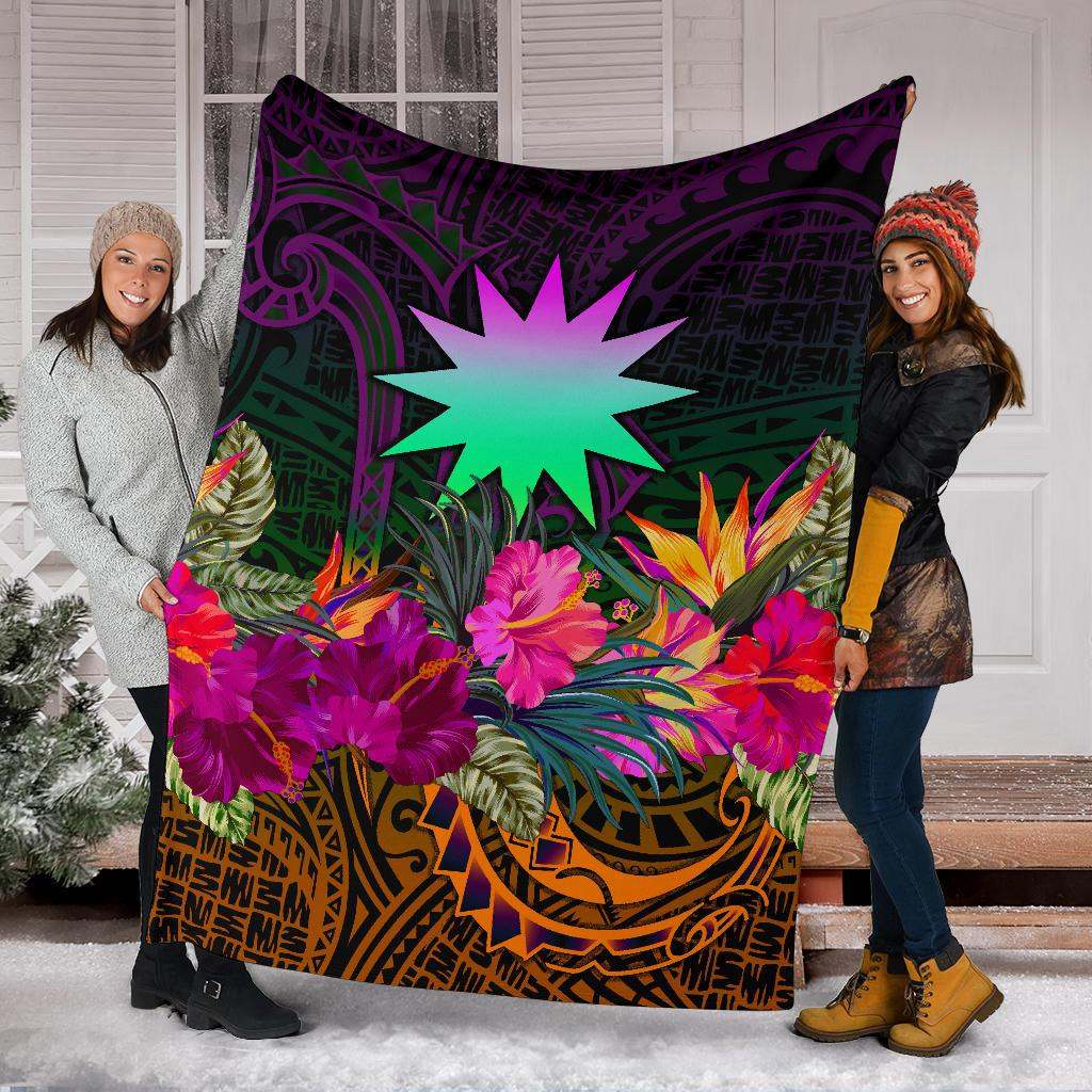 Nauru Premium Blanket - Summer Hibiscus