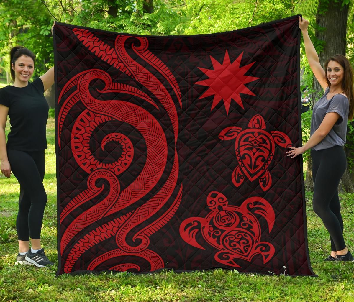 Nauru Premium Quilt - Red Tentacle Turtle