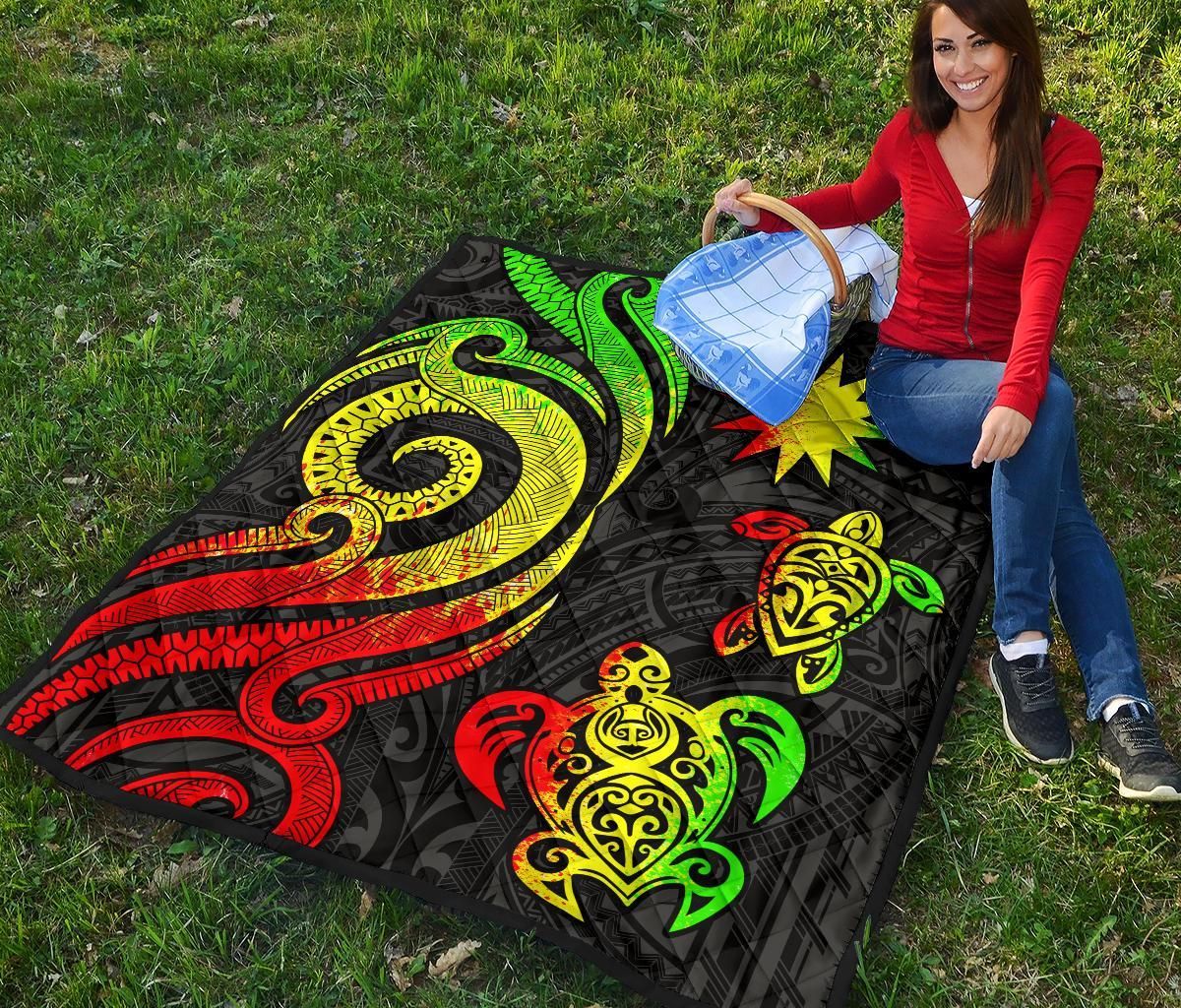 Nauru Premium Quilt - Reggae Tentacle Turtle
