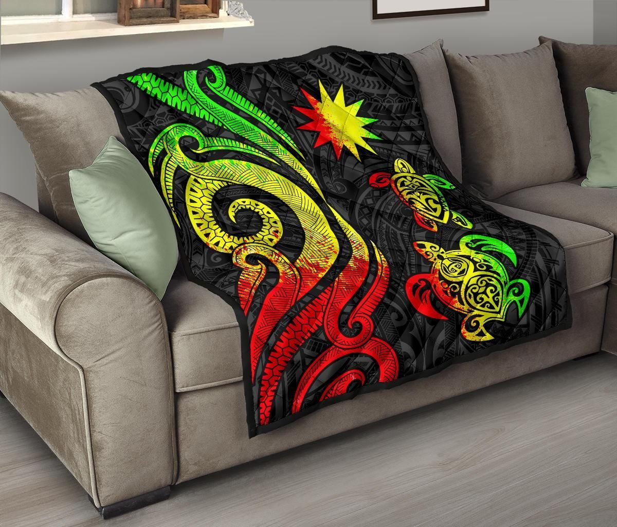 Nauru Premium Quilt - Reggae Tentacle Turtle