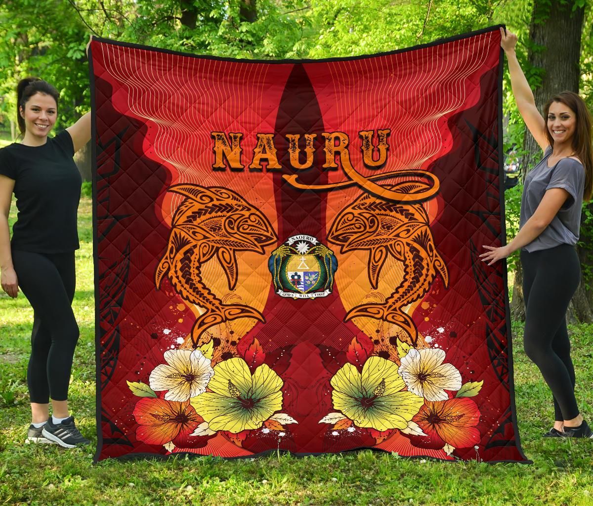 Nauru Premium Quilt - Tribal Tuna Fish