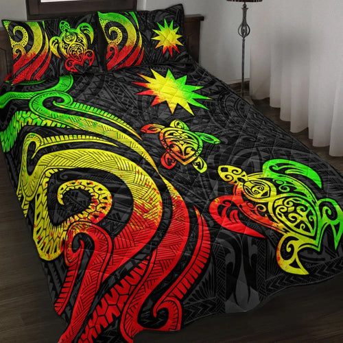 Nauru Quilt Bed Set - Reggae Tentacle Turtle