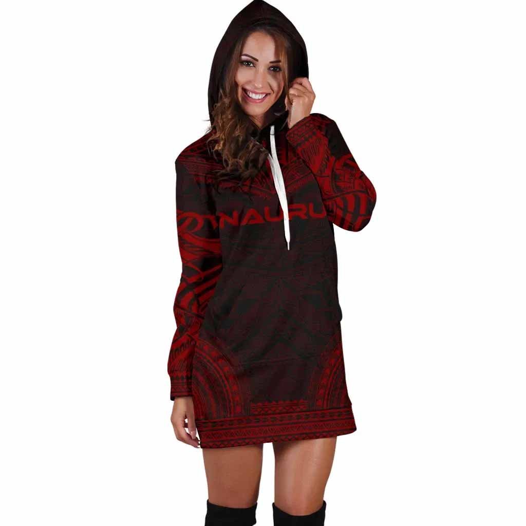 Nauru Female Hoodie Dress - Polynesian Red Chief