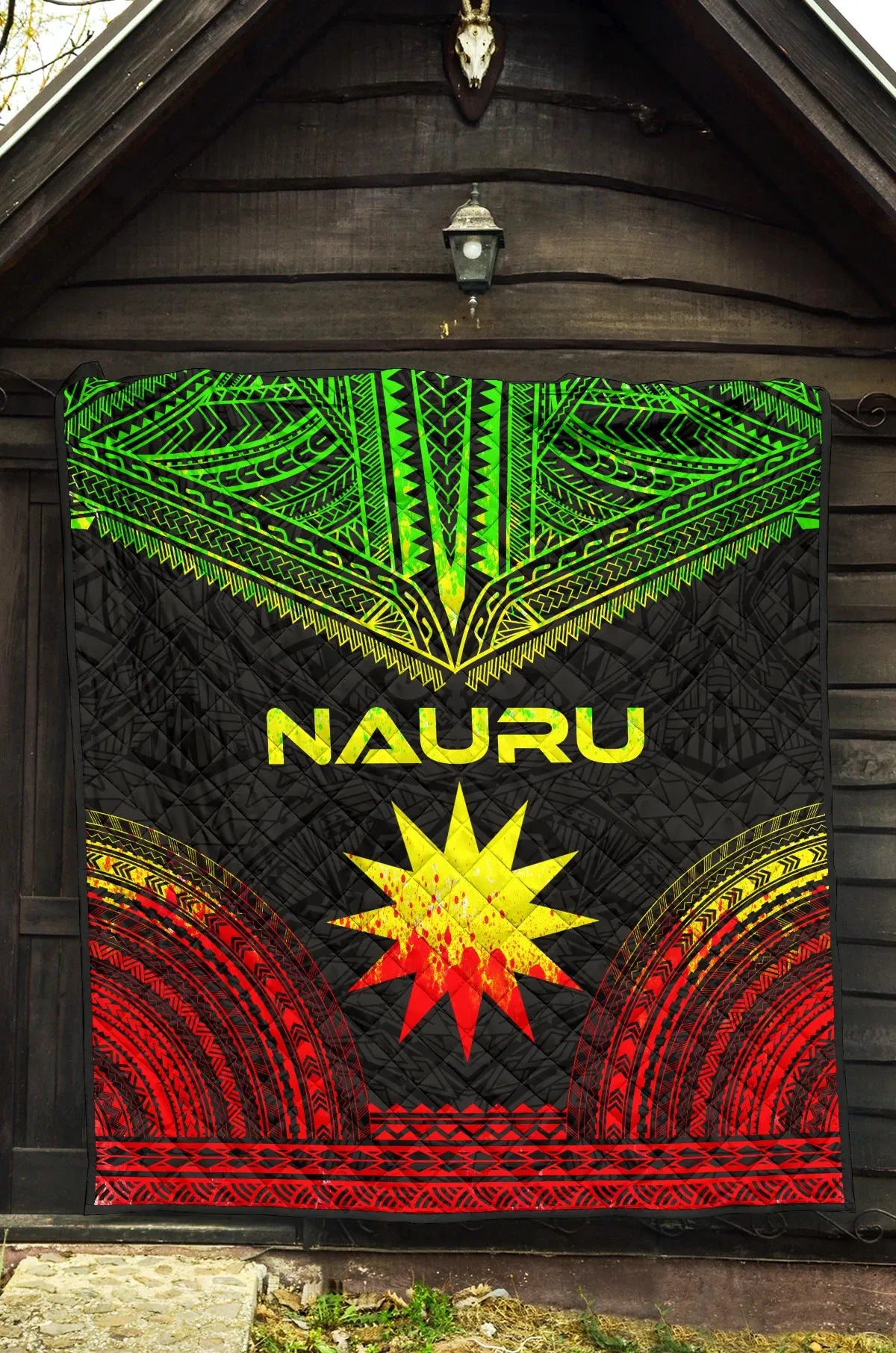 Nauru Premium Quilt - Nauru Flag Polynesian Chief Reggae Version