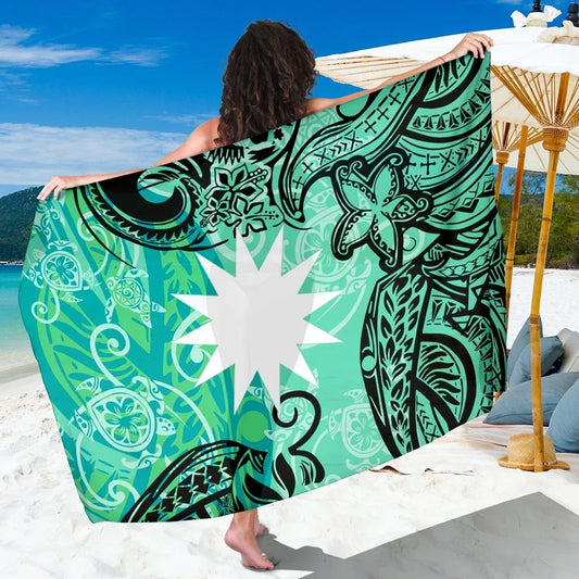 Nauru Sarong - Vintage Floral Pattern Green Color