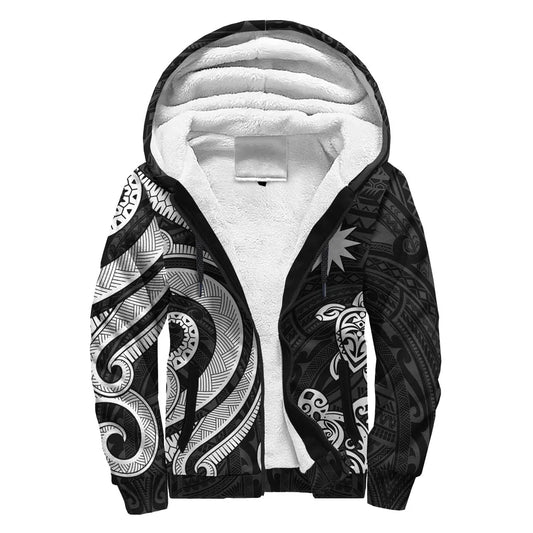 Nauru Sherpa Hoodie - White Tentacle Turtle Crest