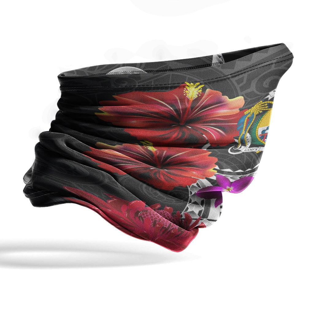 Nauru Neck Gaiter Tropical Flower with Polynesian Pattern