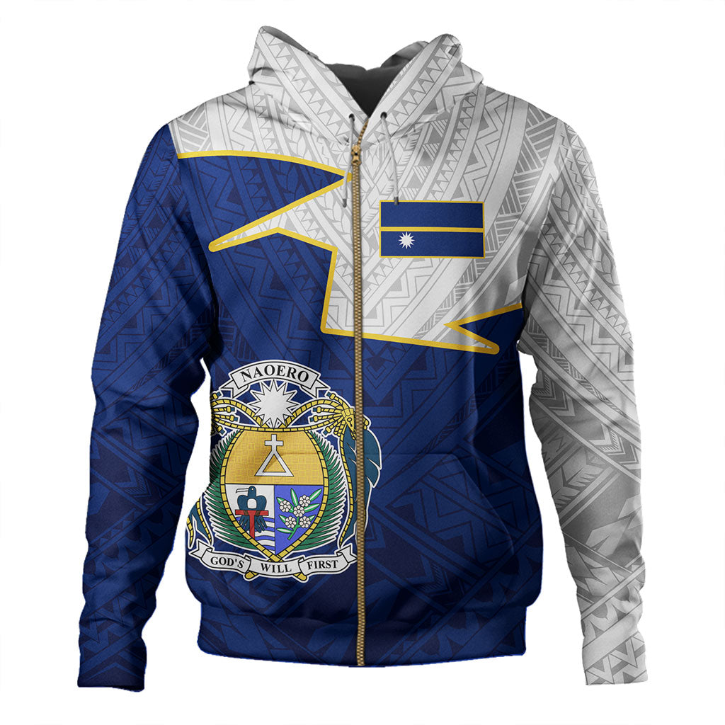 Nauru Hoodie Polynesian Tattoo Flag And Coat Of Arms