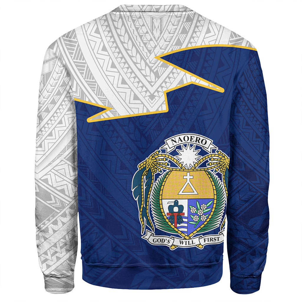 Nauru Sweatshirt Polynesian Tattoo Flag And Coat Of Arms