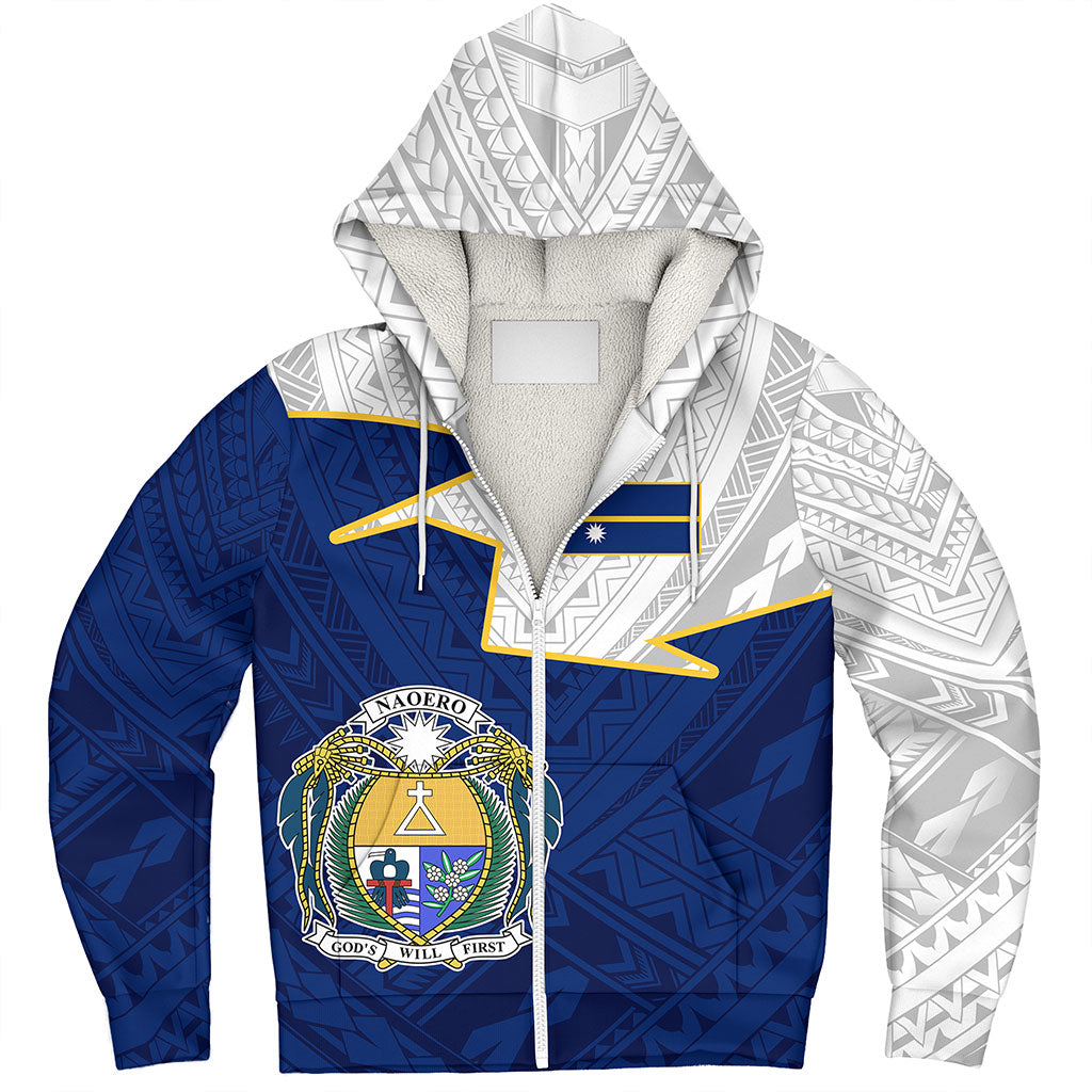 Nauru Sherpa Hoodie Polynesian Tattoo Flag And Coat Of Arms