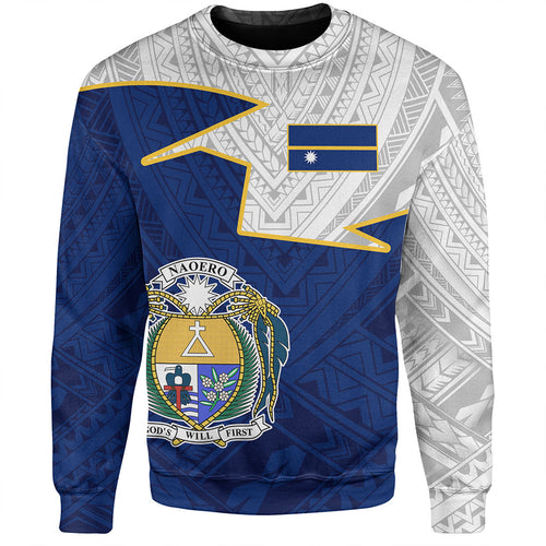 Nauru Sweatshirt Polynesian Tattoo Flag And Coat Of Arms