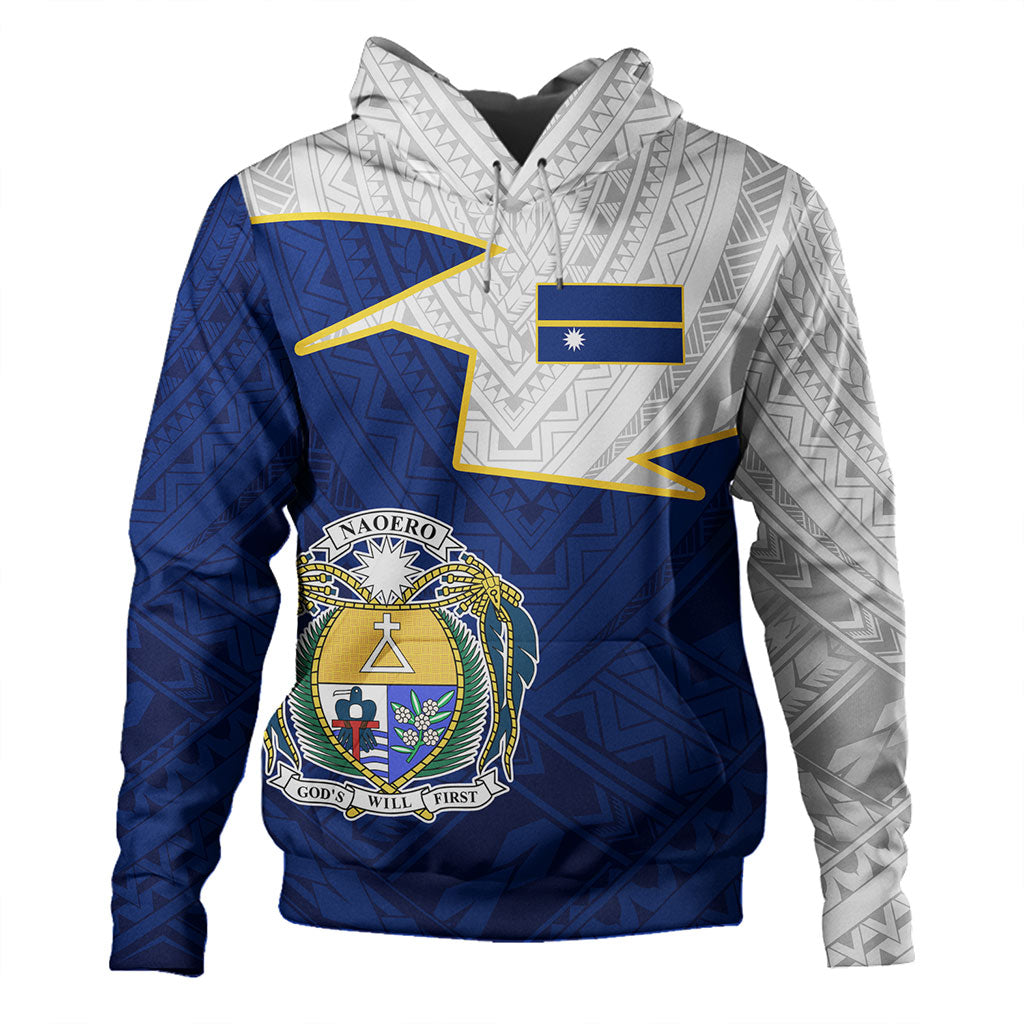 Nauru Hoodie Polynesian Tattoo Flag And Coat Of Arms
