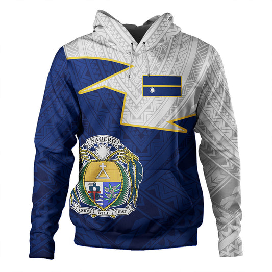 Nauru Hoodie Polynesian Tattoo Flag And Coat Of Arms