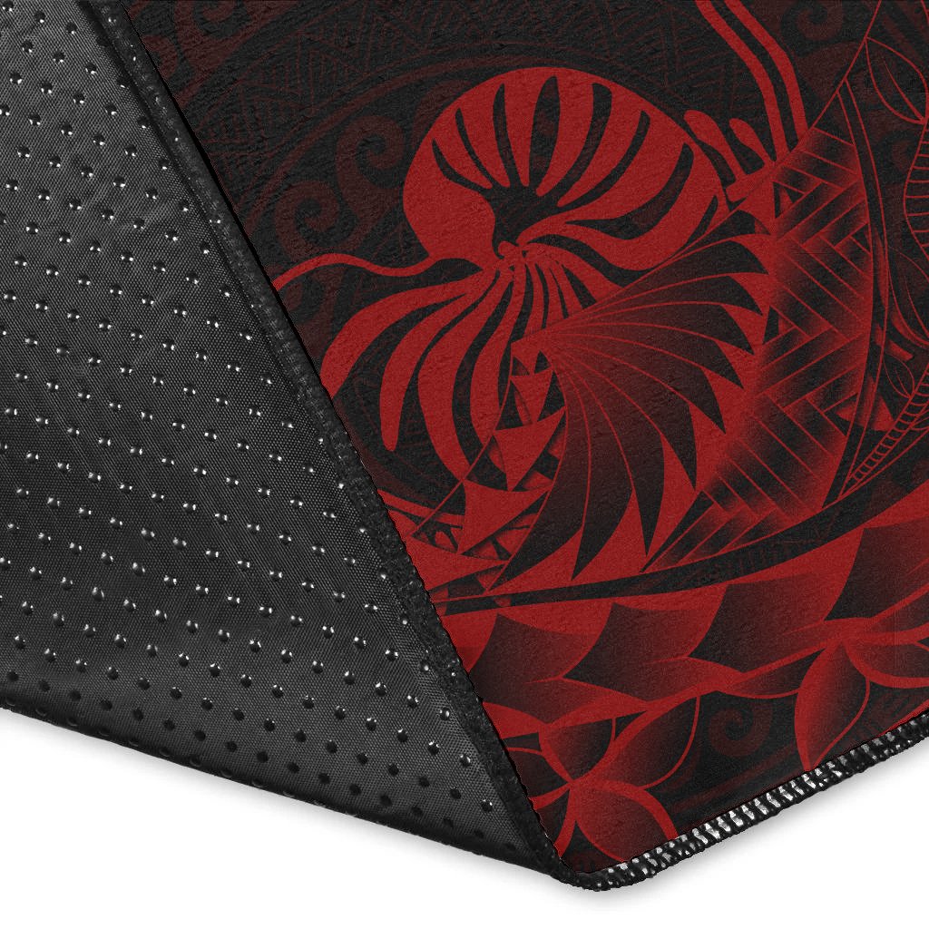 New Caledonia Area Rug - Custom Personalised Polynesian Pattern Style Red Color