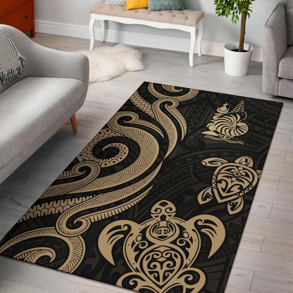 New Caledonia Area Rug - Gold Tentacle Turtle