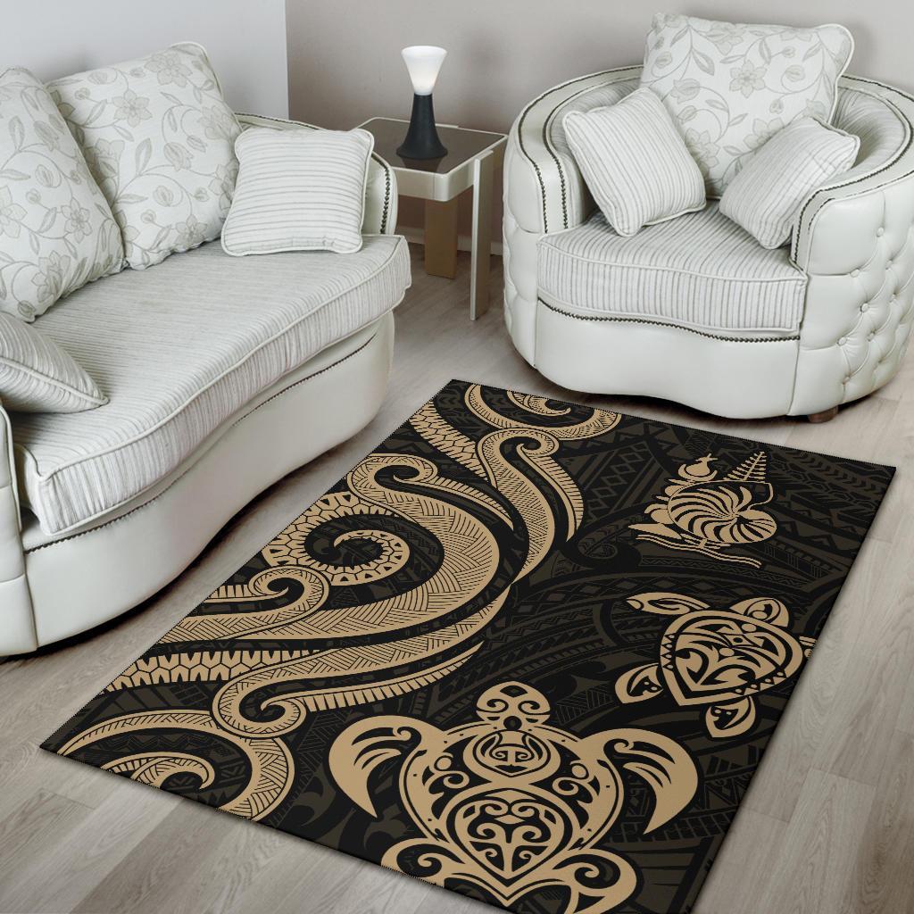 New Caledonia Area Rug - Gold Tentacle Turtle