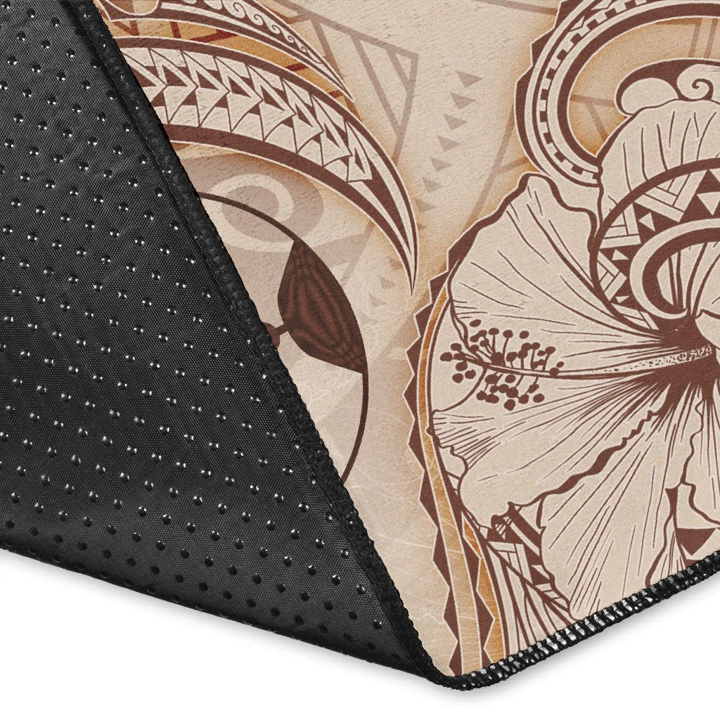 New Caledonia Area Rug - Hibiscus Flowers Vintage Style