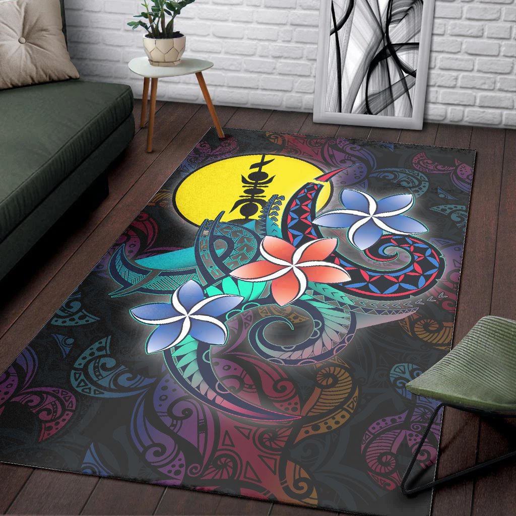New Caledonia Area Rug - Plumeria Flowers Style