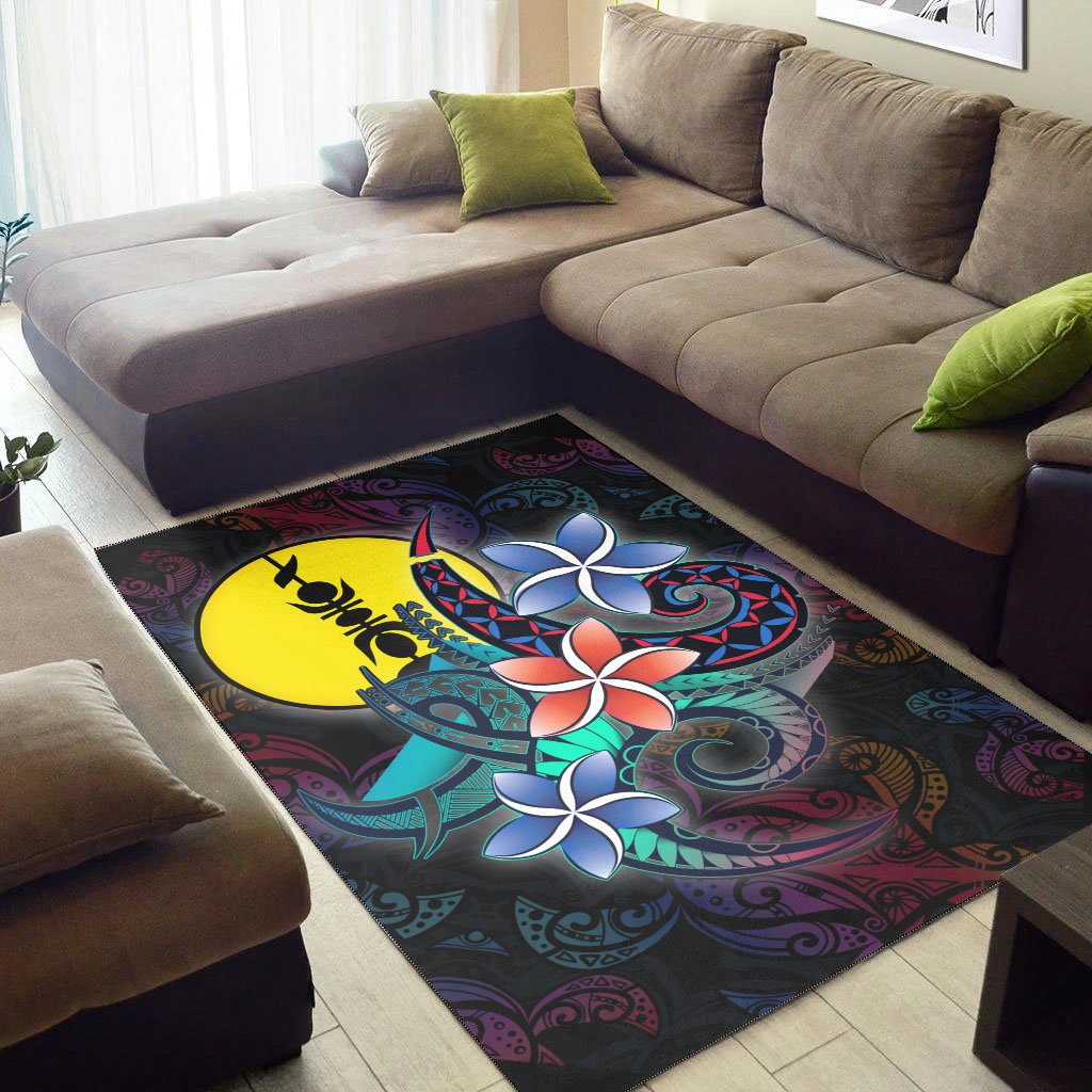 New Caledonia Area Rug - Plumeria Flowers Style