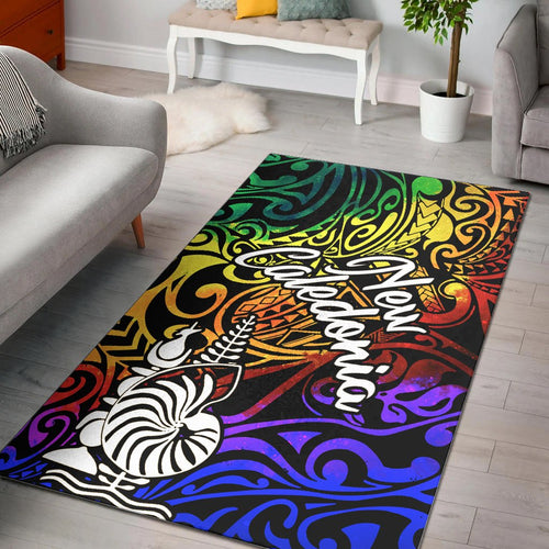 New Caledonia Area Rug - Rainbow Polynesian Pattern