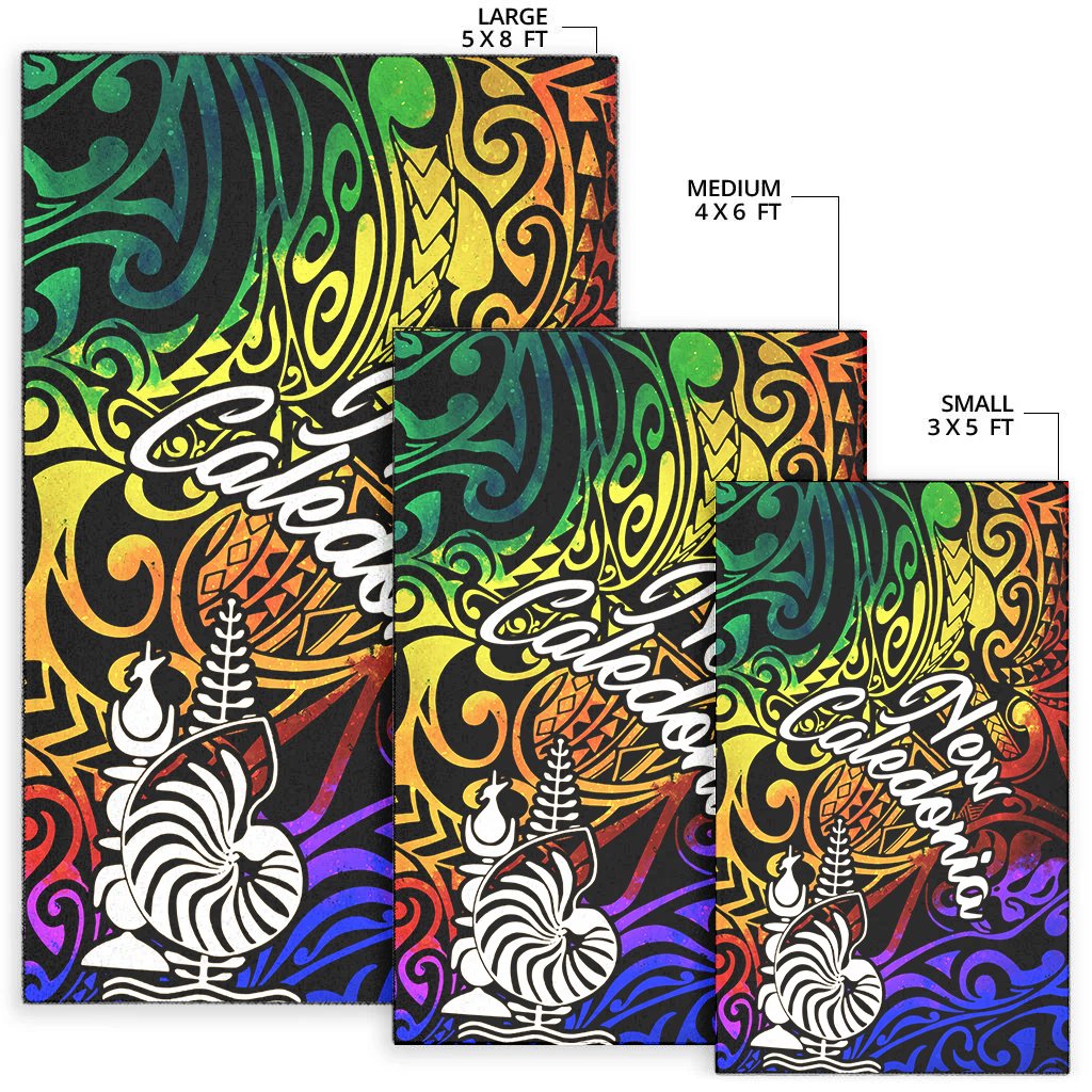New Caledonia Area Rug - Rainbow Polynesian Pattern