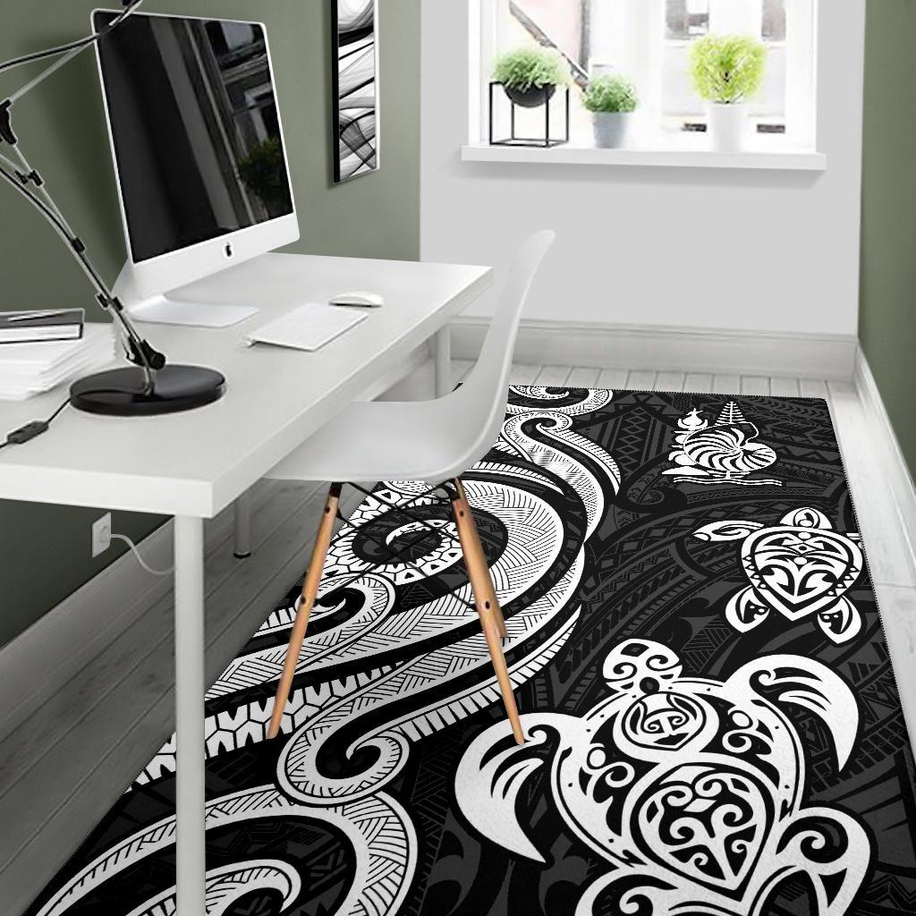 New Caledonia Area Rug - White Tentacle Turtle